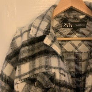 Zara Black and White Plaid Shacket